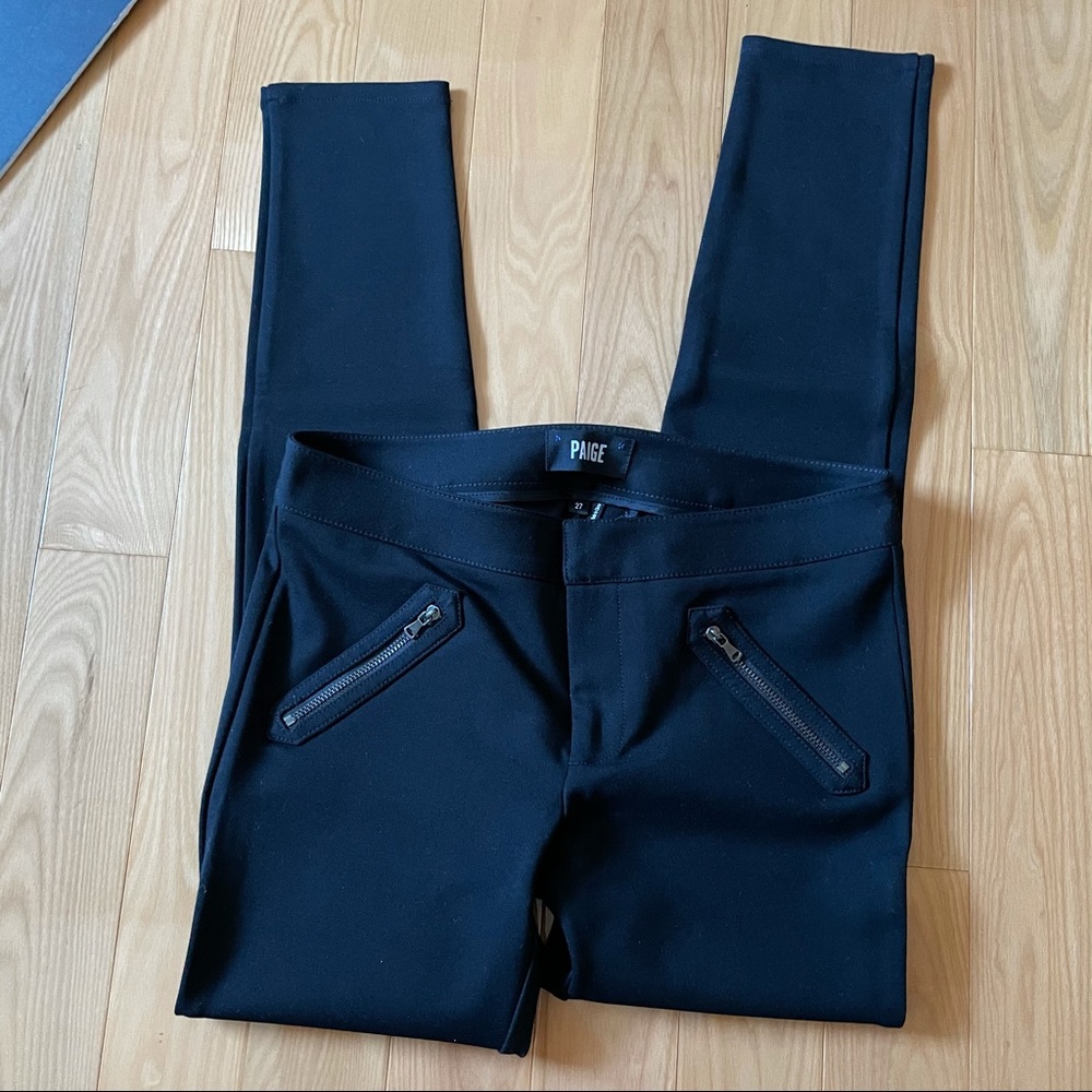 Paige ponte knit pants trouser Moto zipper skinny